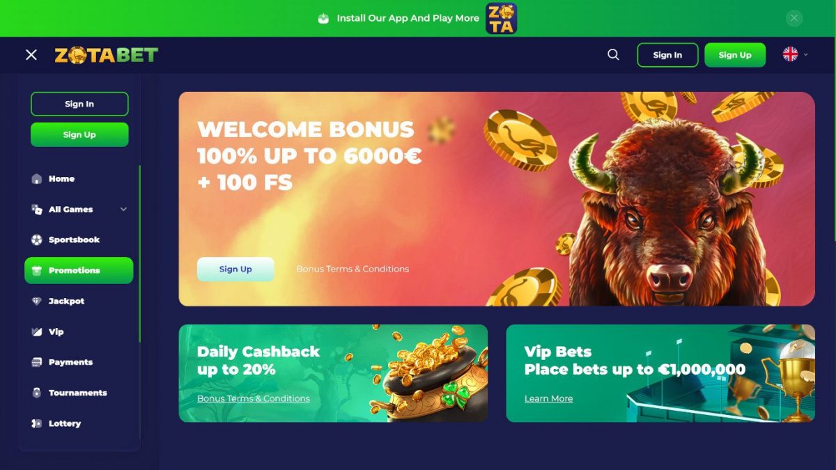 Zotabet kampagner og aktuelle bonusser